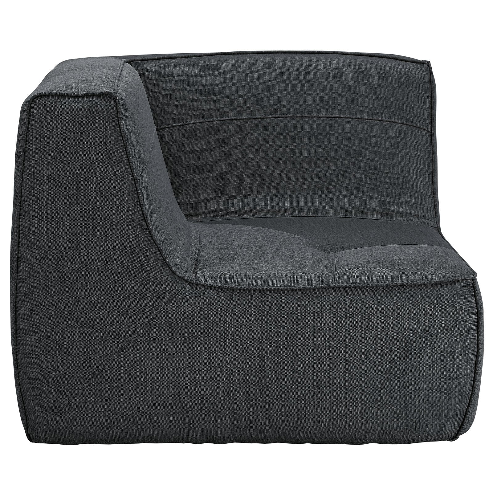 Modway Align Upholstered Corner Sofa In Charcoal